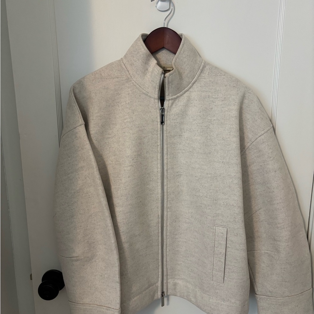 Madewell Cream Zip-Up Jacket